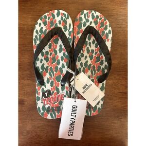 Wacko Maria Hayn Guilty Parties Flip Flops Tecate Orange Sandals Mens 8 NEW
